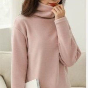 Fleece lined turtleneck knit